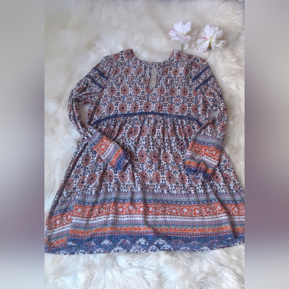 En Creme  Flawed Boho Tunic Dress Size Size L